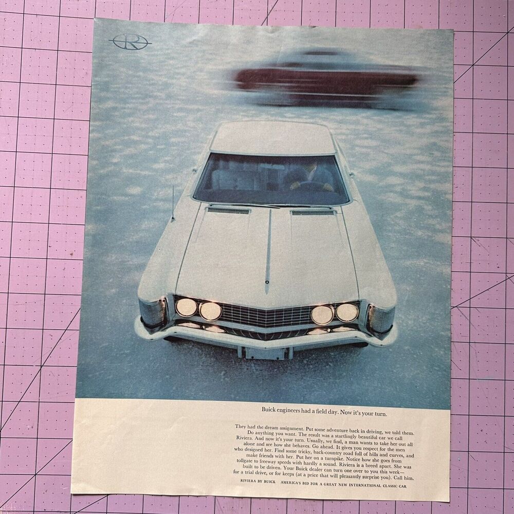 1963 Buick Riviera Vintage Ad "America's Bid for a Great New International Car”